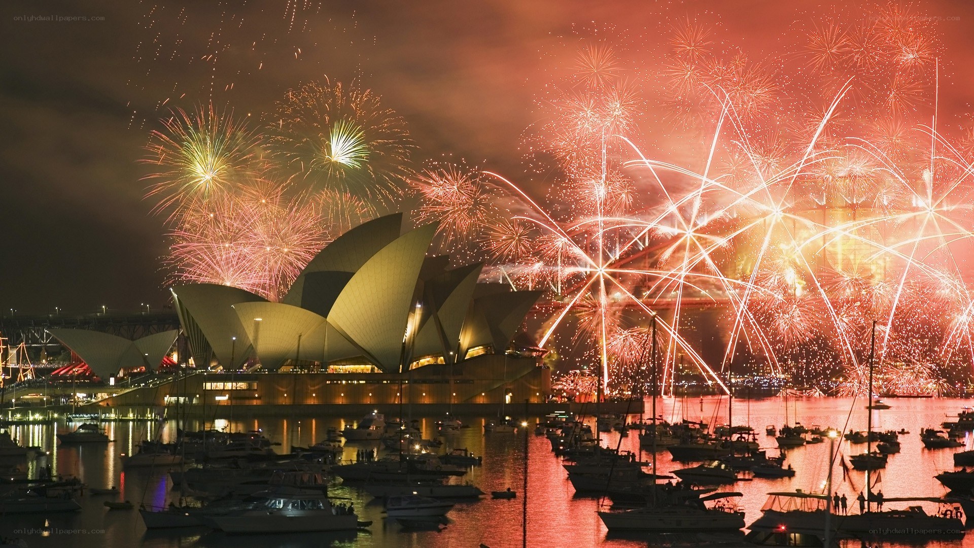 Fireworks over Sydney Opera House
