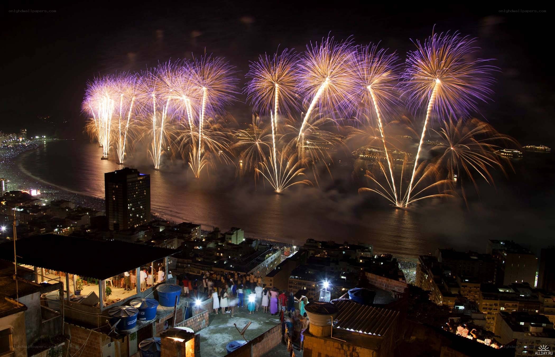 Fireworks over the city