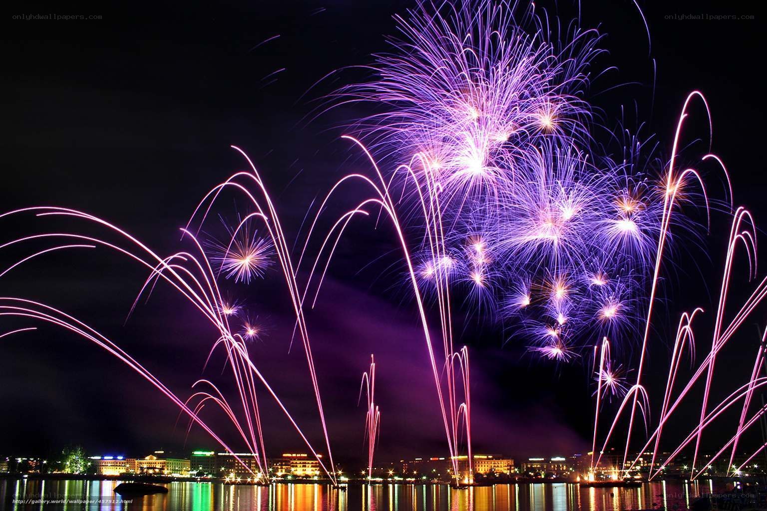 Fireworks over the city