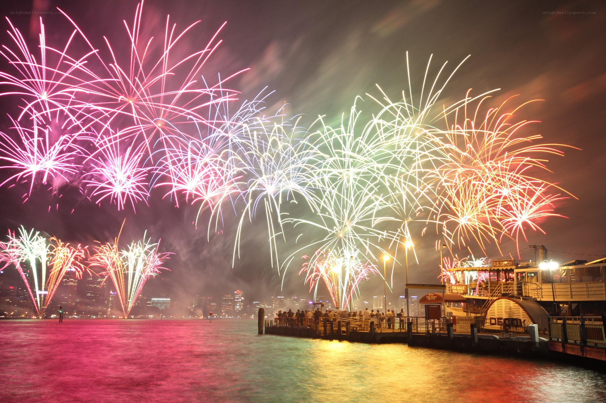 Fireworks over the harbor