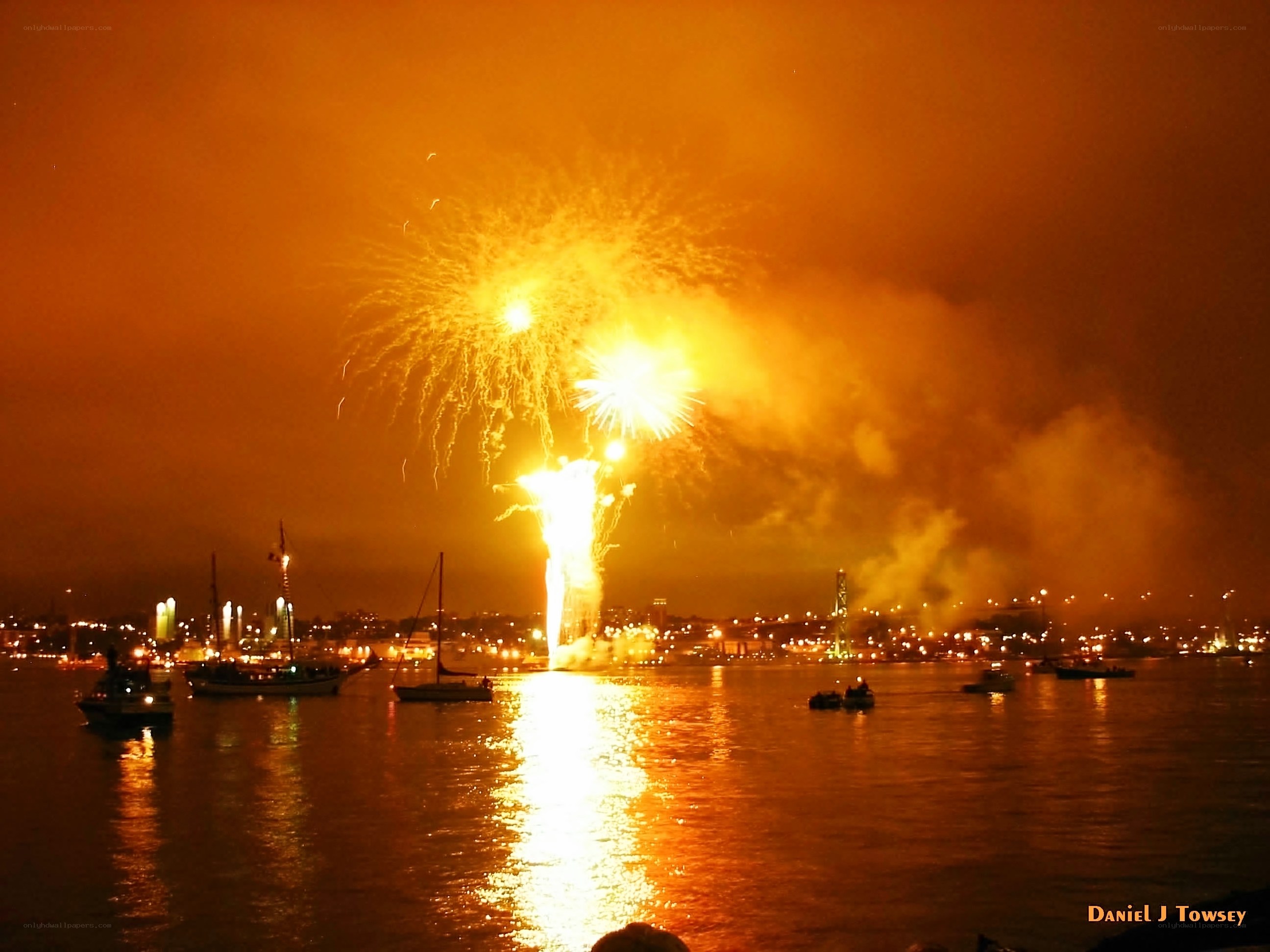 Fireworks over the harbor