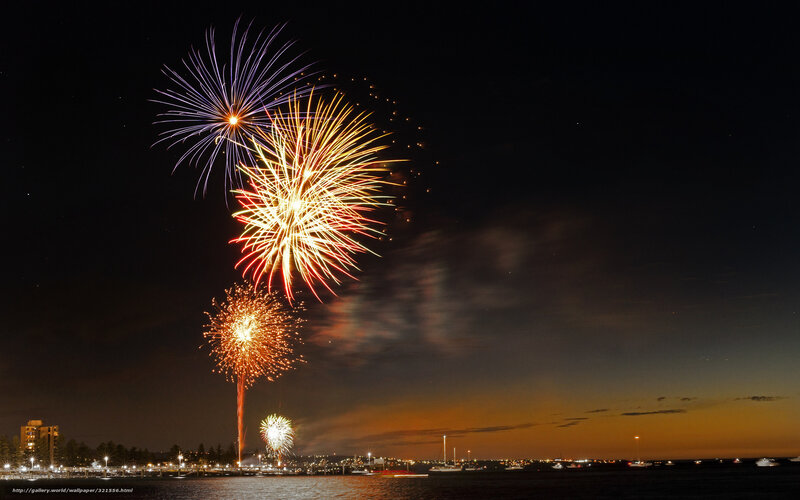 Fireworks over the harbor