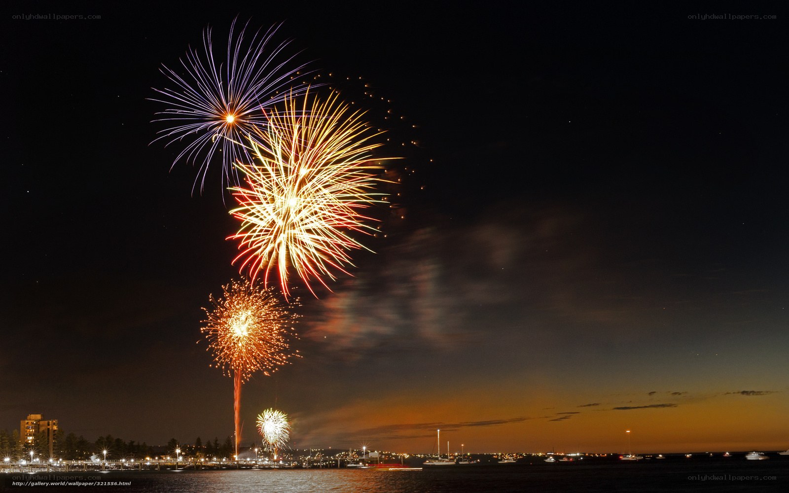 Fireworks over the harbor