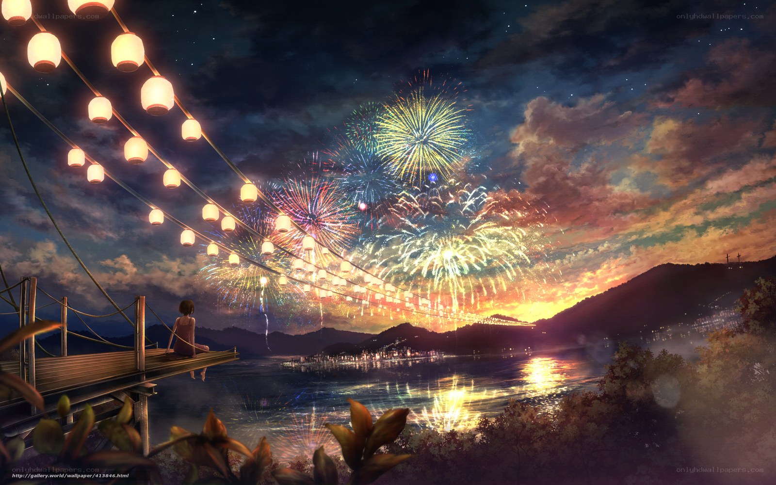 Fireworks over the lake