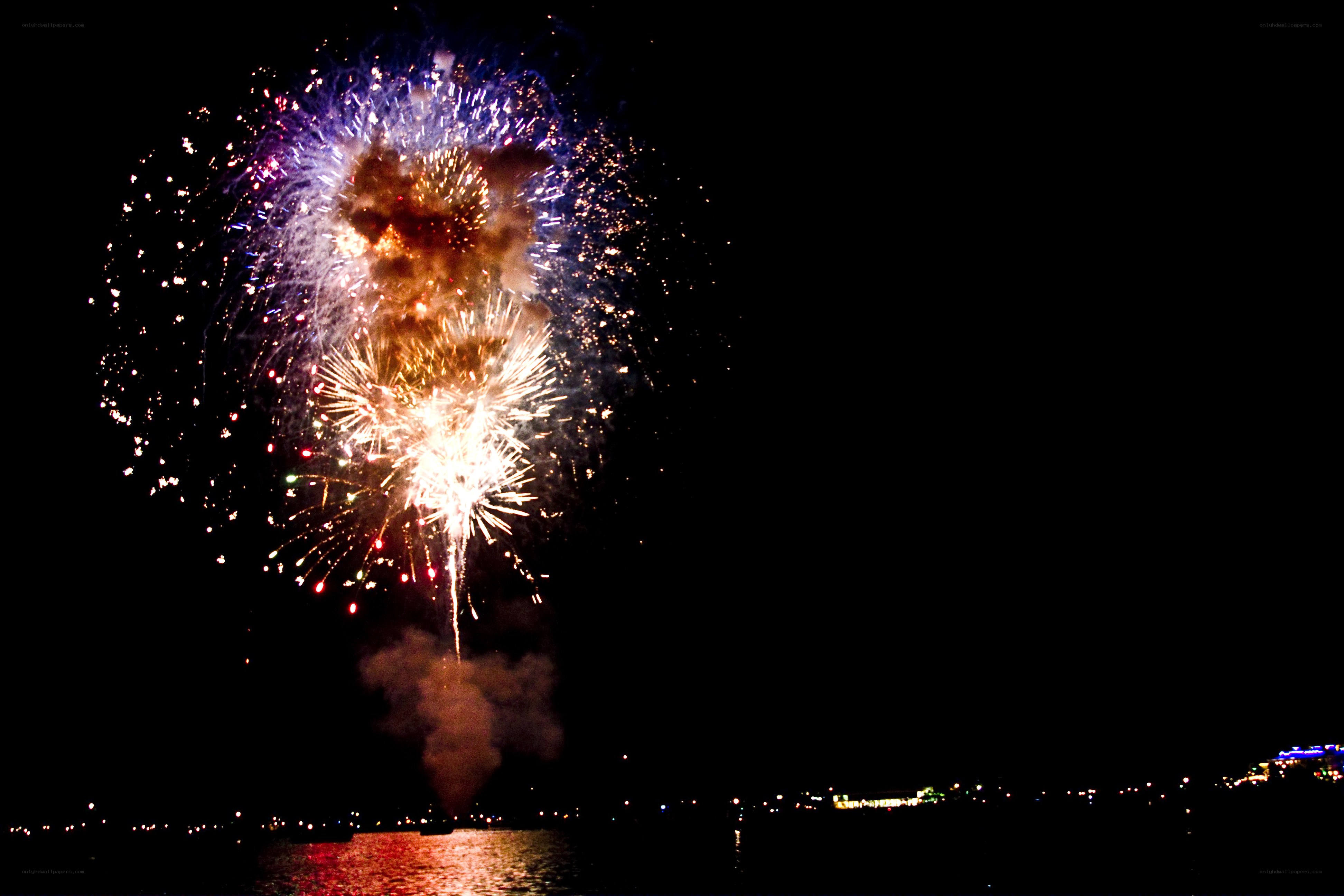 Fireworks over the water