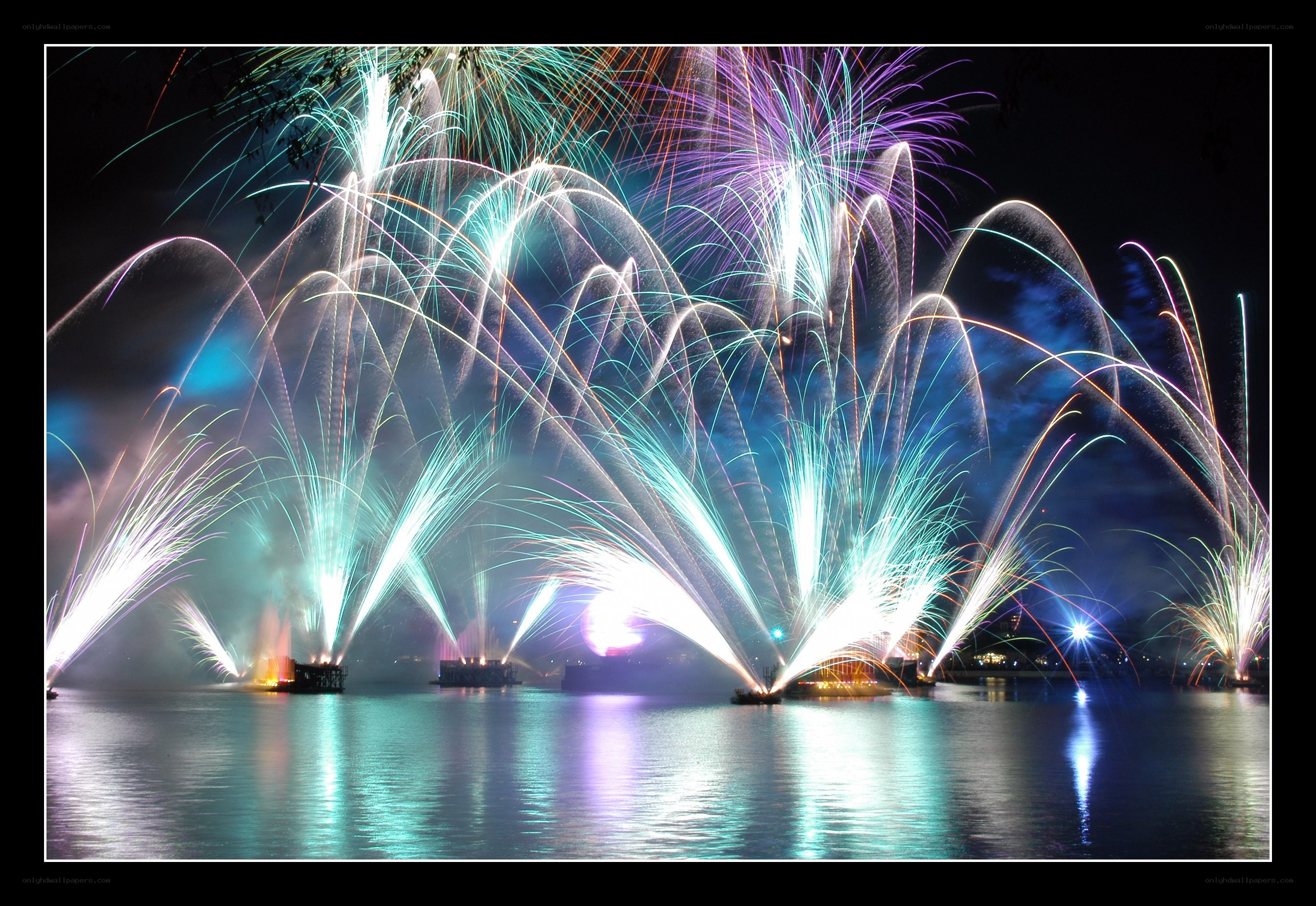 Fireworks over the water