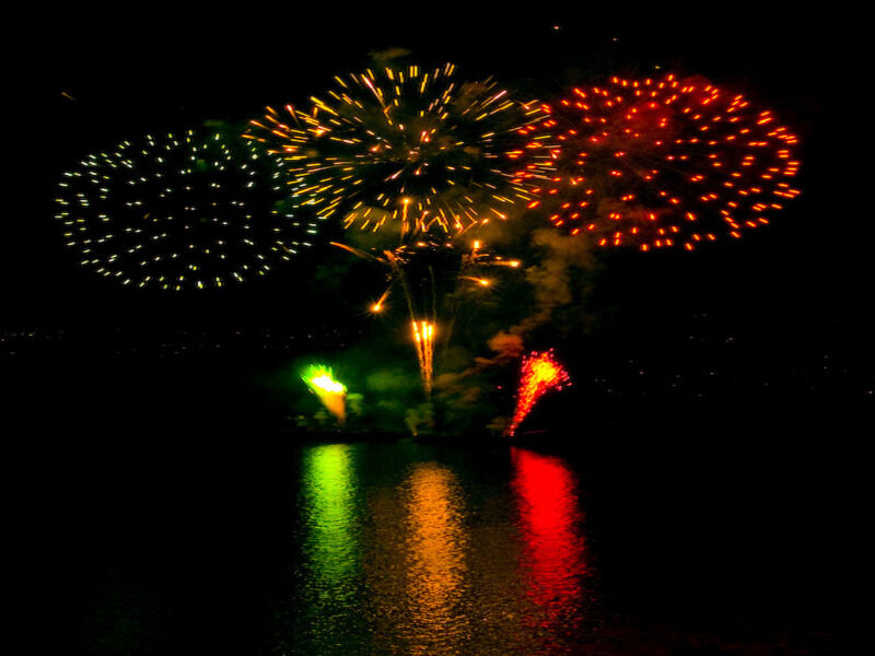 Fireworks over the water