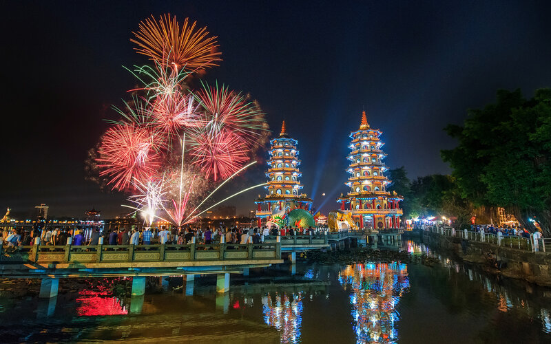 Fireworks over Twin Pagodas