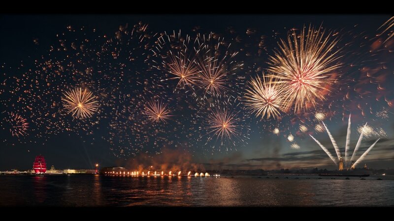 Fireworks over Water — Black