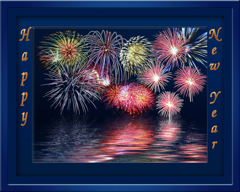 Fireworks over Water — Blue, Celebratory