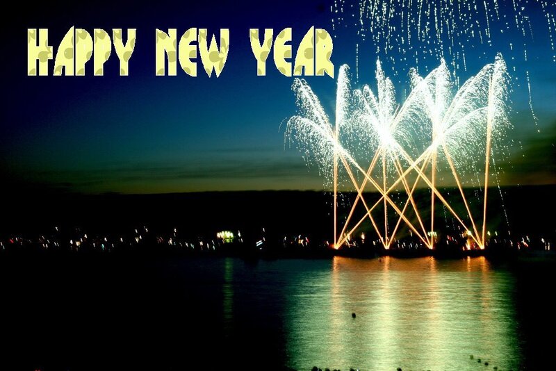 Fireworks over Water — Blue