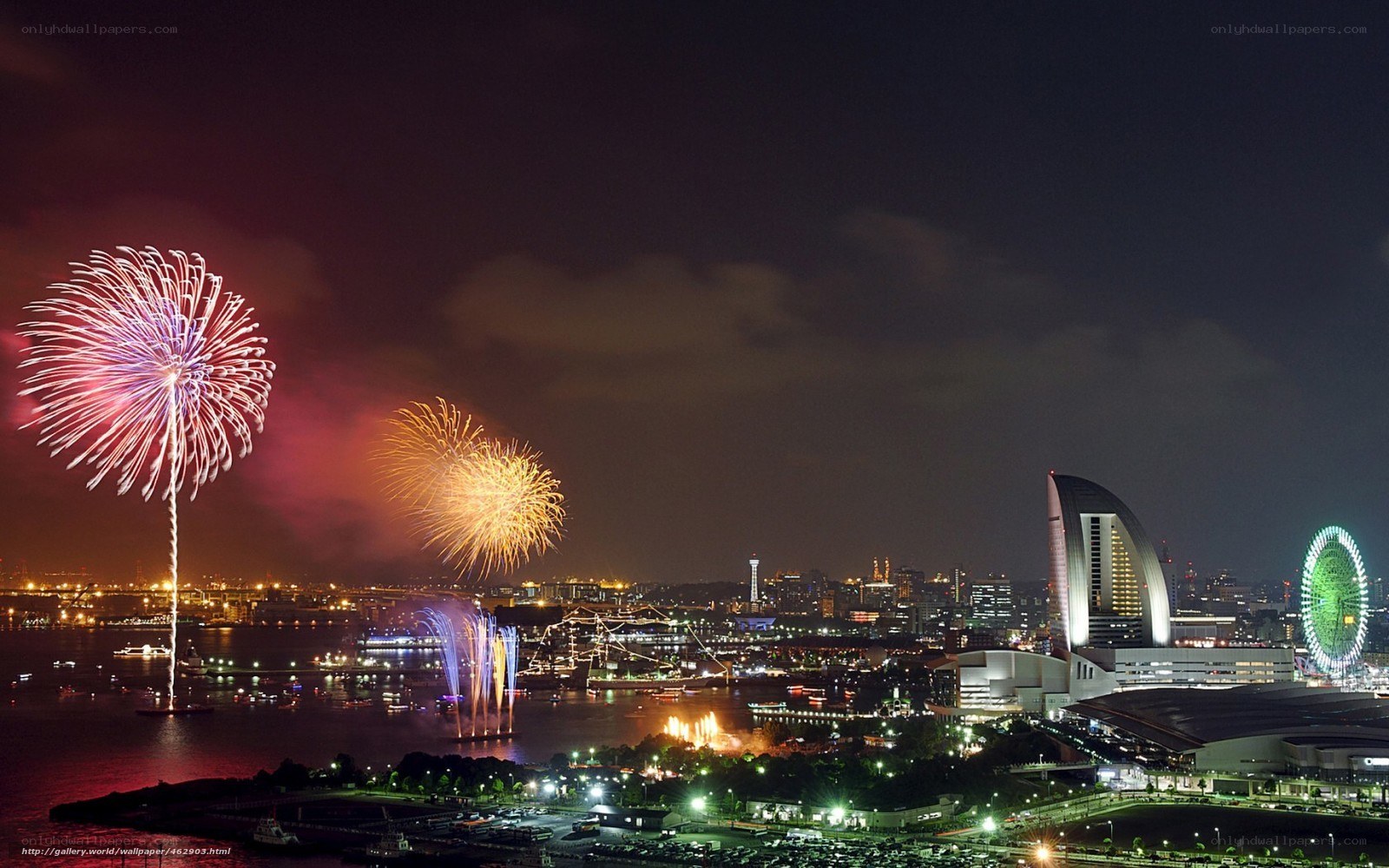 Fireworks over Yokohama Bay