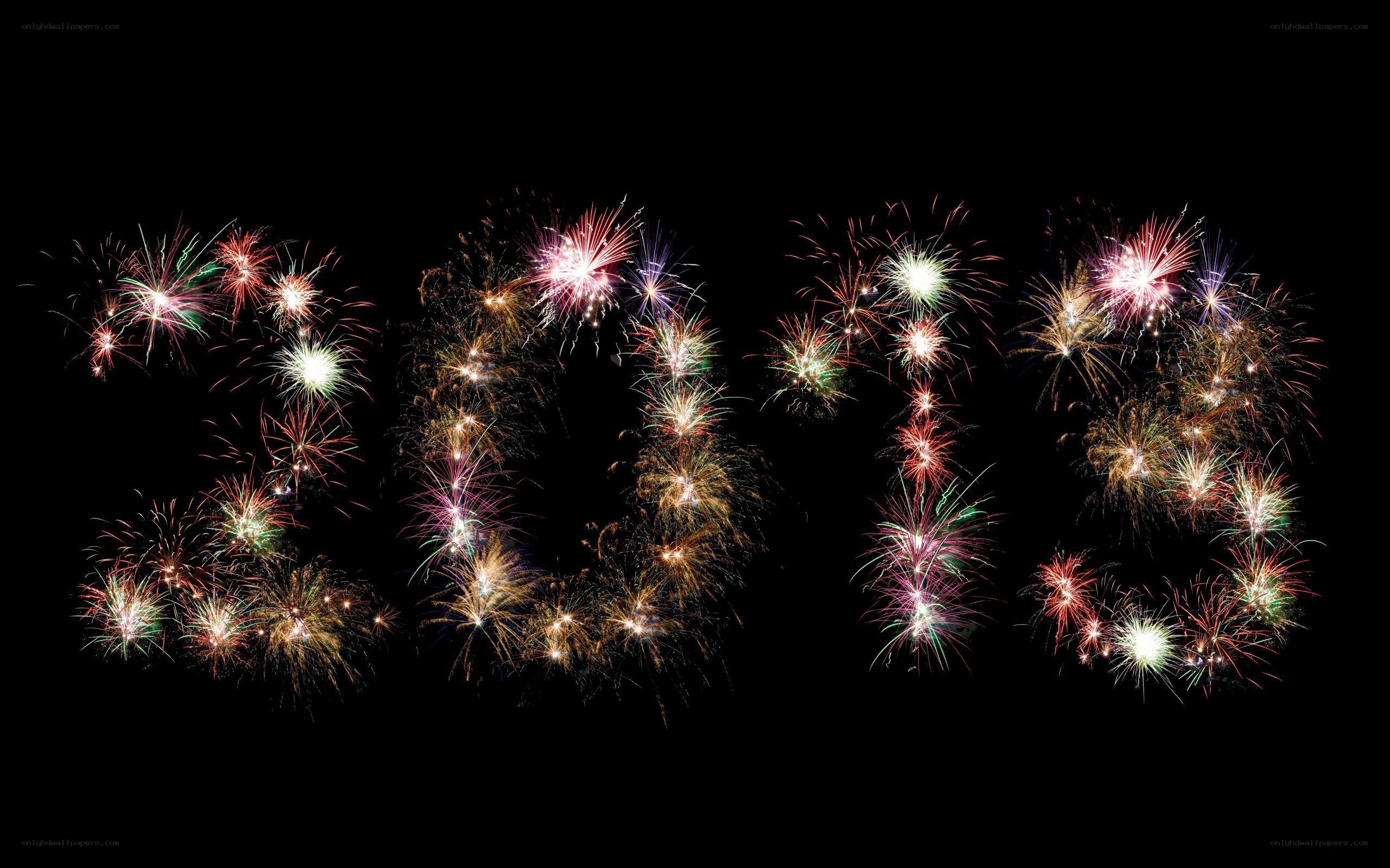 Fireworks spelling out 2016