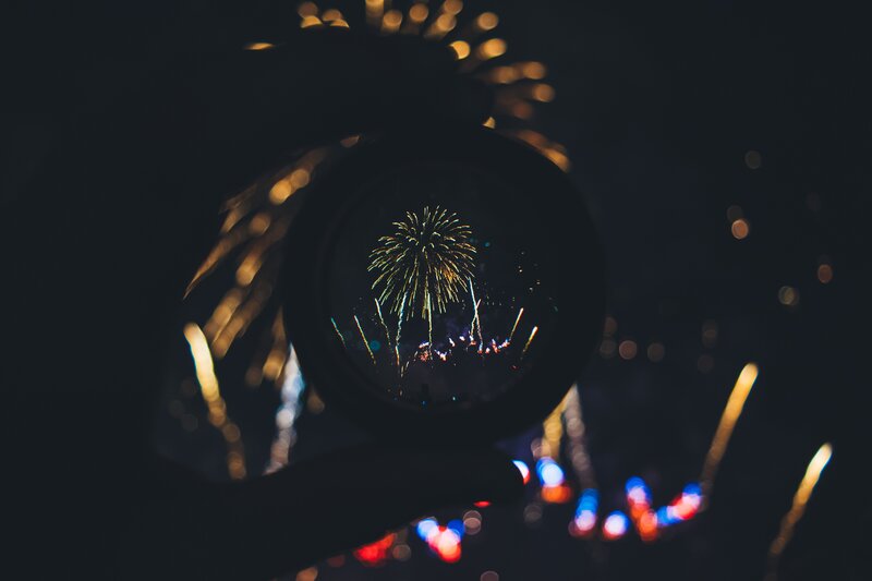 Fireworks through a lens