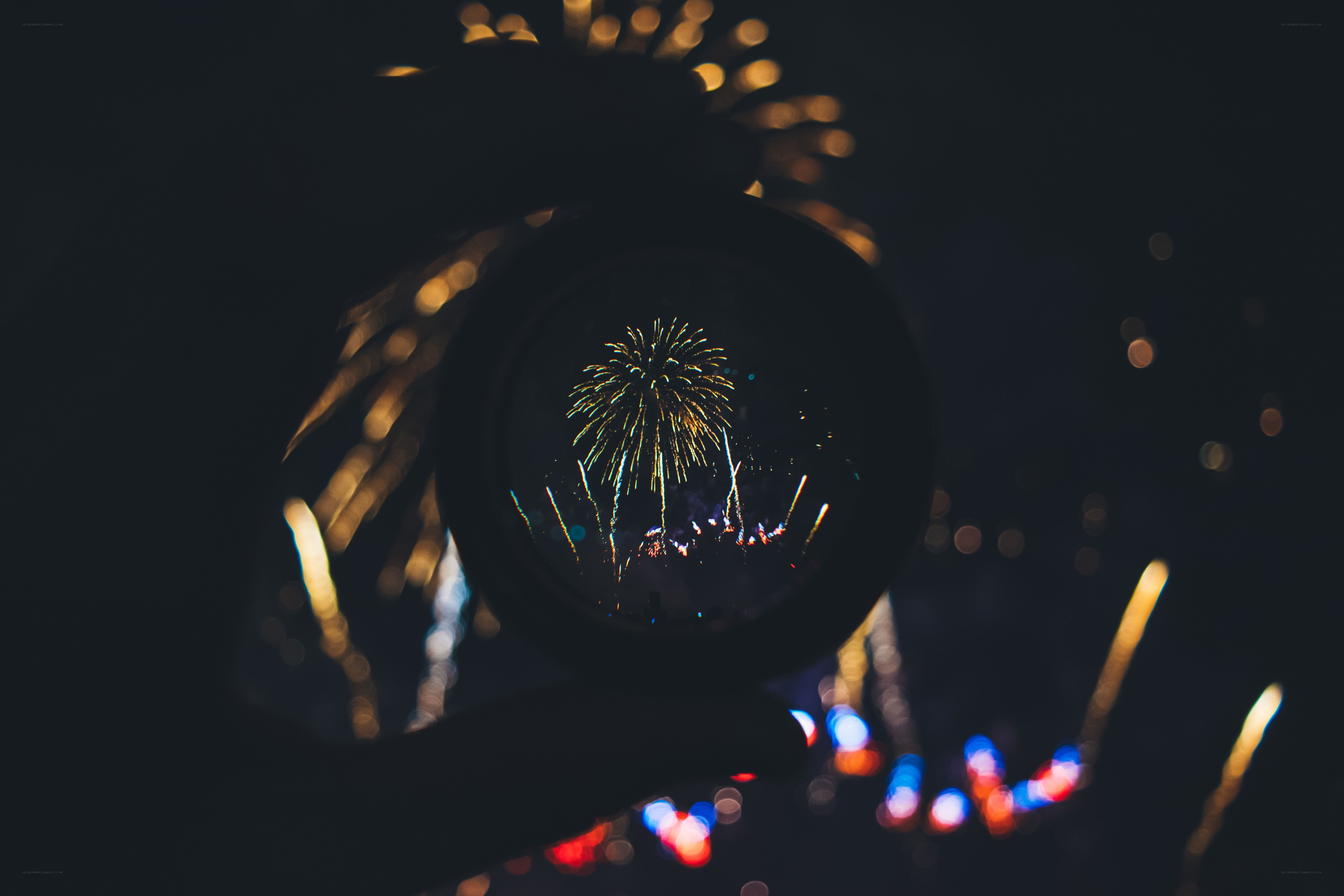 Fireworks through a lens