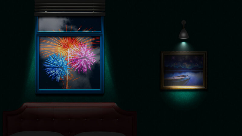 Fireworks Through Window
