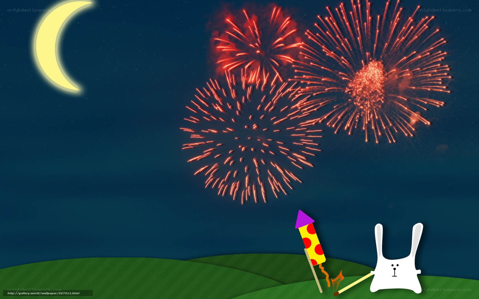 Fireworks with bunny