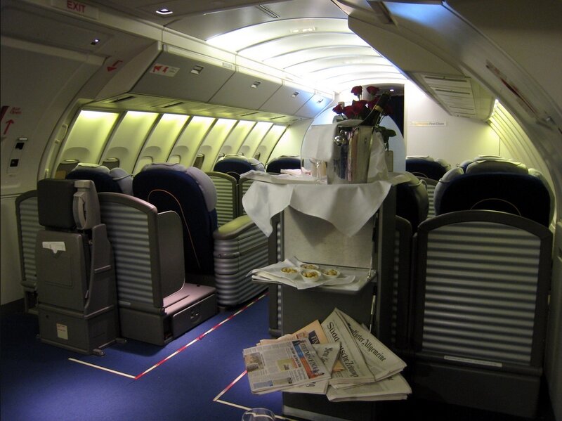 First-class Airplane Cabin