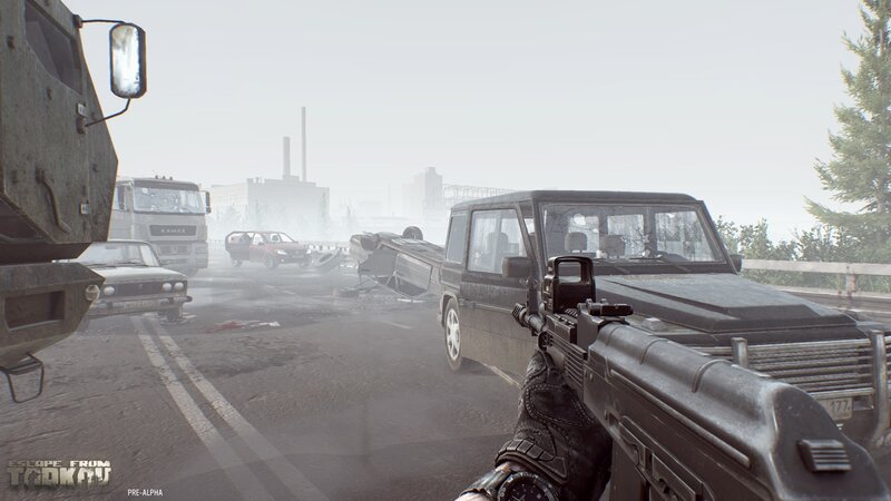 First-person Shooter Game Scene — Gray