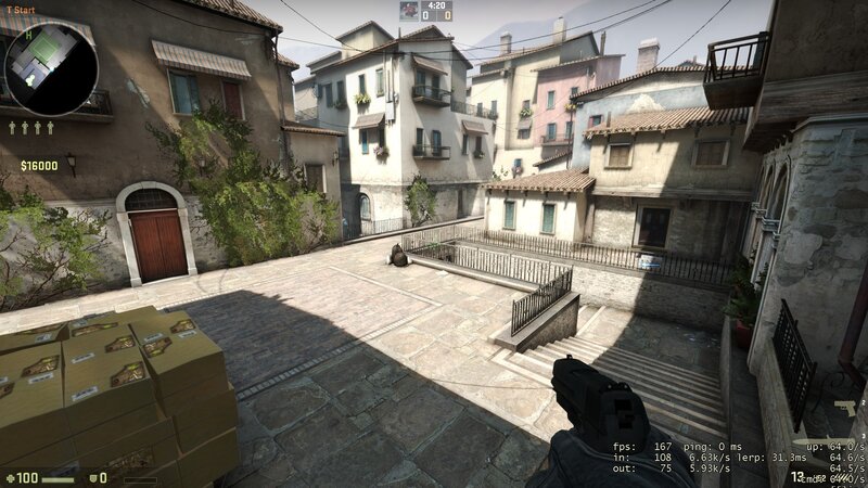 First-person Shooter Game View — Gray, Tense