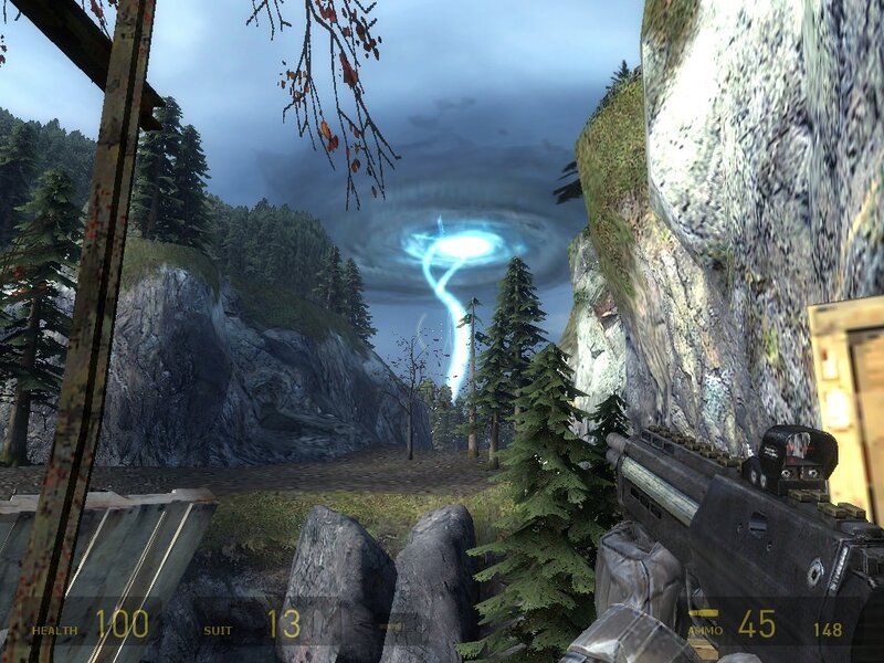first-person shooter scene