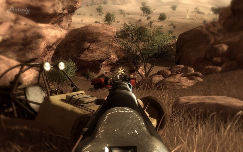 First-person Shooter View — Brown, Arid