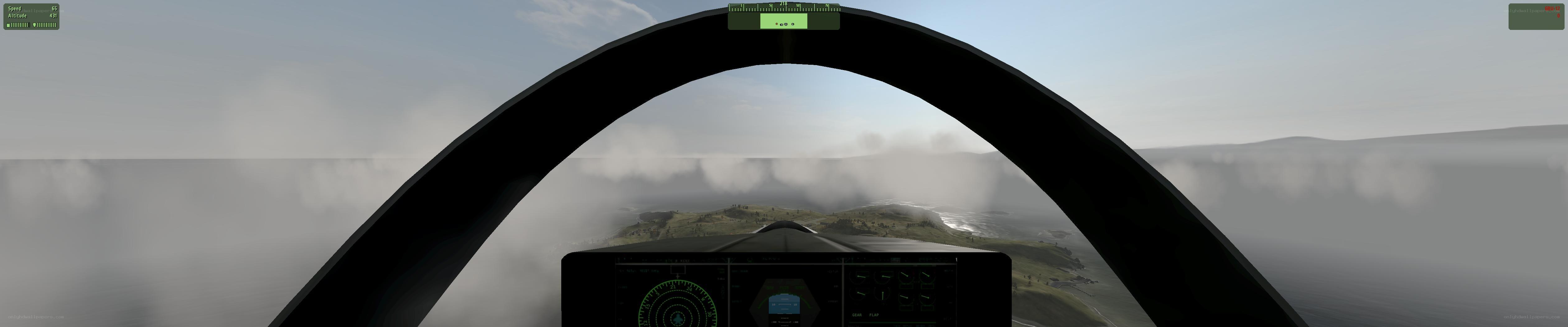 first-person view from a jet cockpit