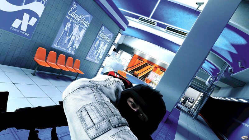 First-person view in a futuristic station