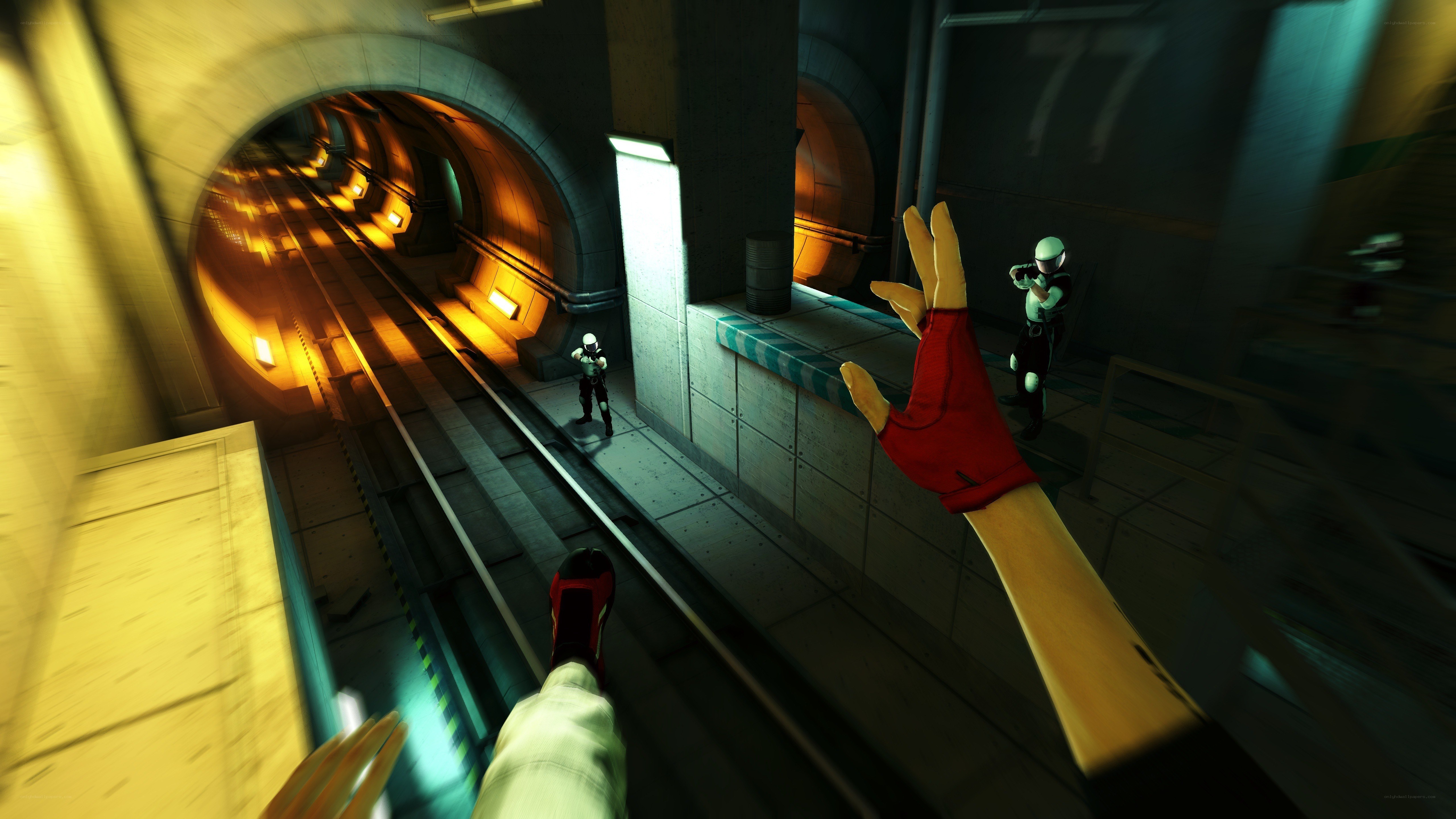 First-person view in a sci-fi tunnel