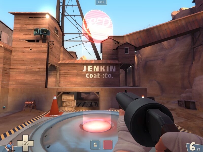 first-person view in a video game