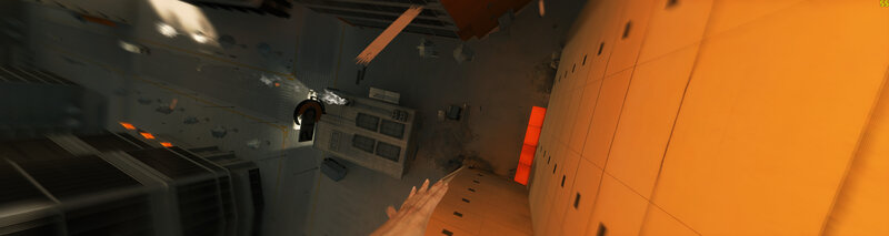 First-person view of falling in a game