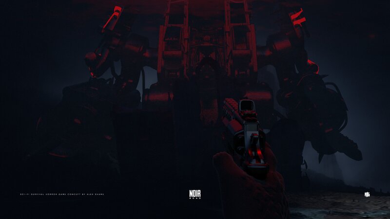 First-person View of Gun — Black, Dramatic
