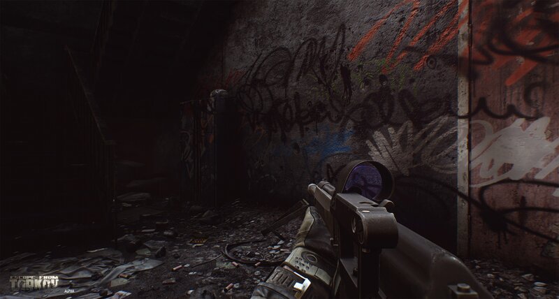 First-person View of Gun — Gray