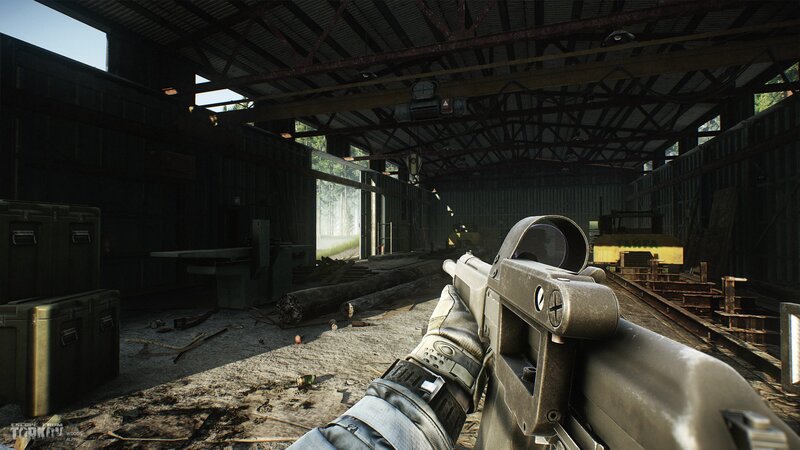 First-person View of Rifle — Gray, Tense
