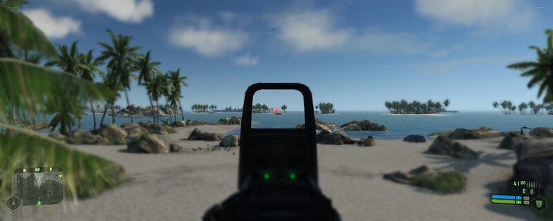 First-person View of Weapon — Blue