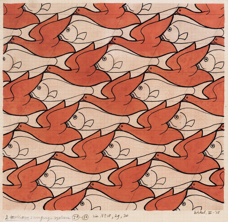Fish and Birds Pattern Art