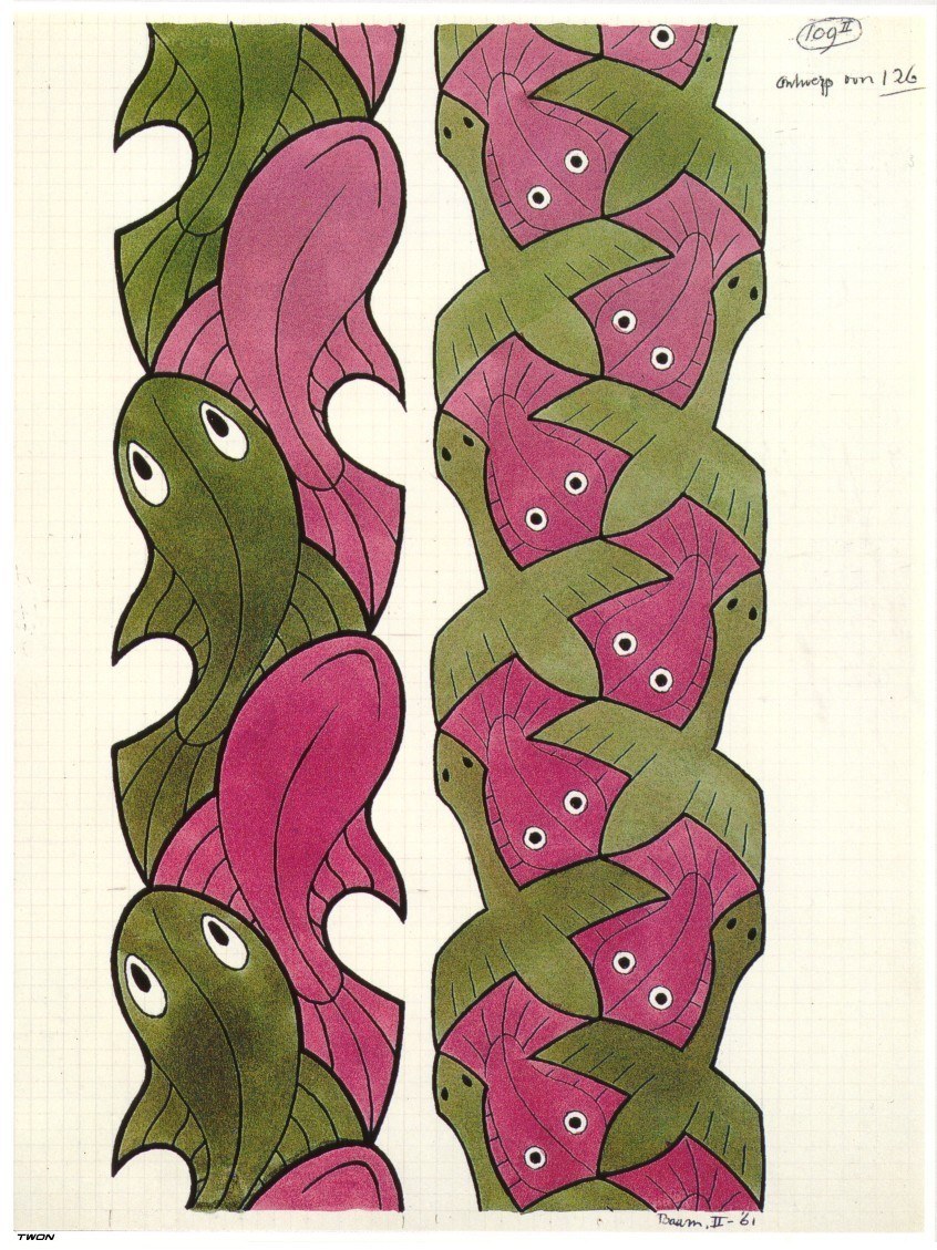 Fish and leaf pattern design