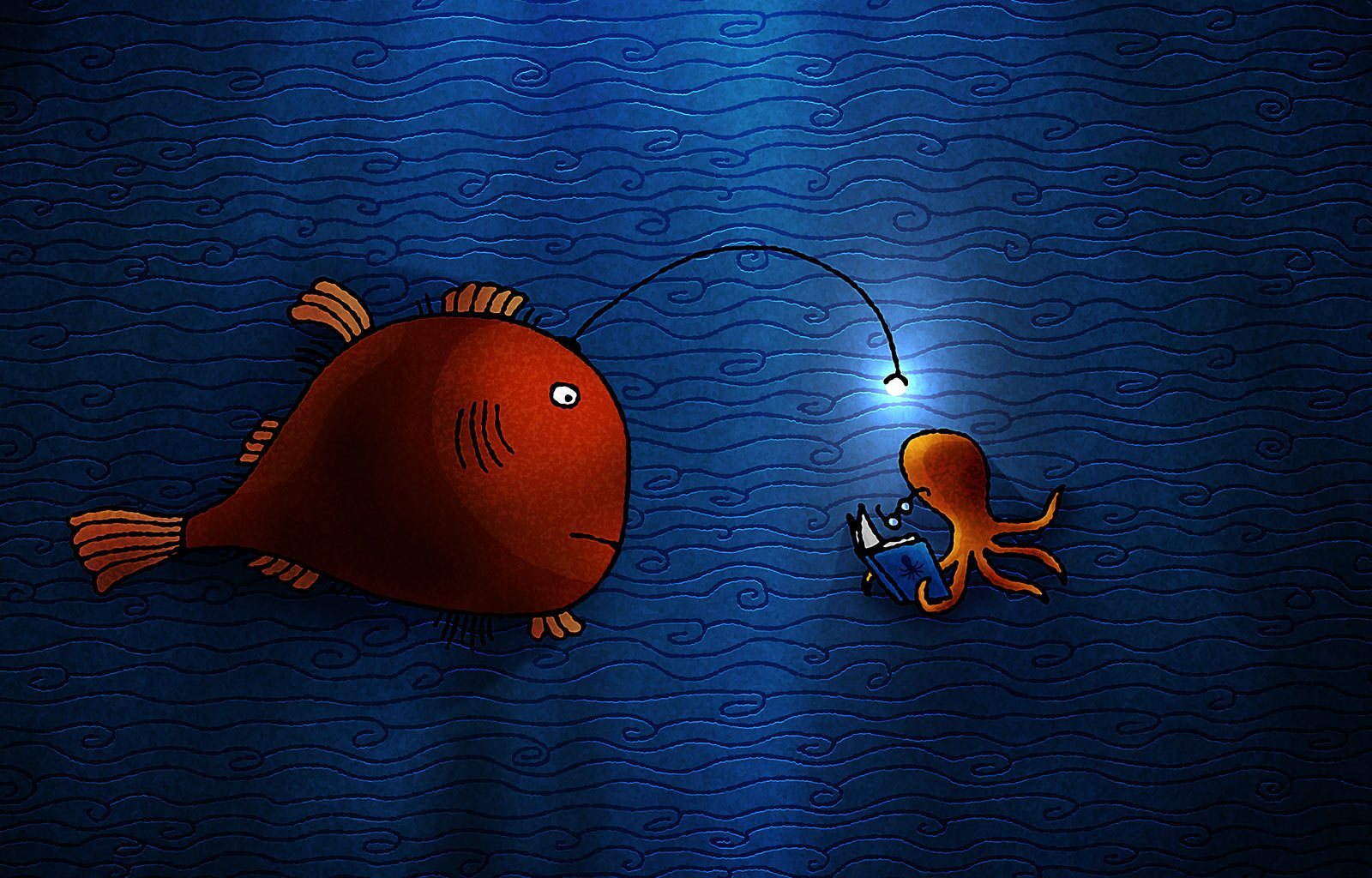 Fish and octopus underwater