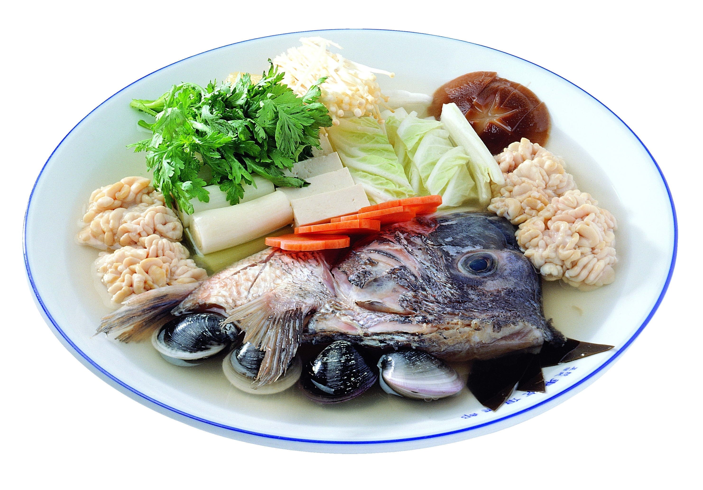 Fish head hot pot with vegetables