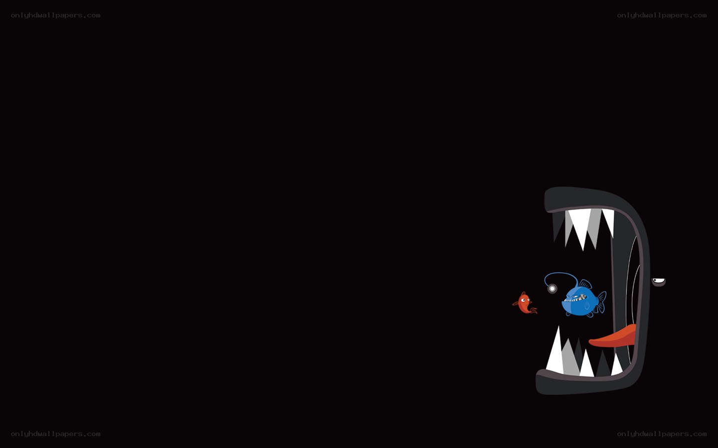 fish in a monster's mouth