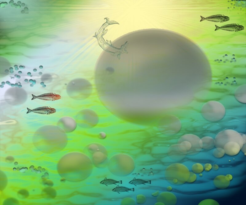 Fish in Underwater Scene — Green
