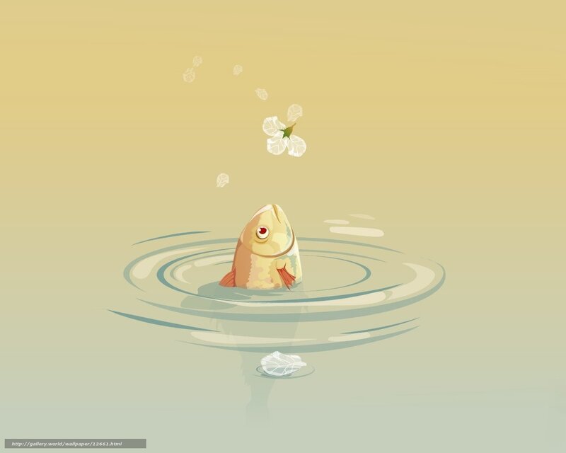 fish jumping for flower