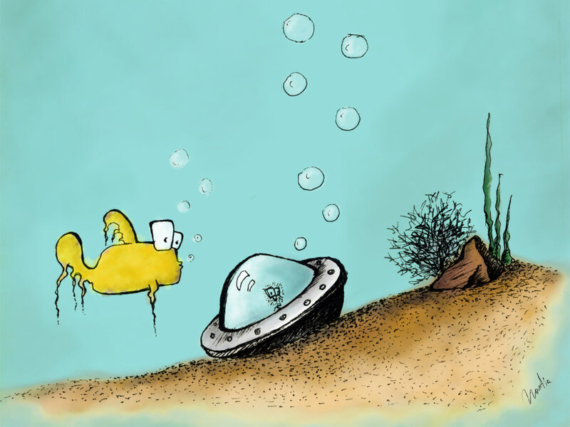 fish meets alien submarine