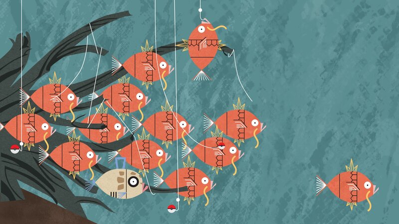 Fish on Fishing Lines