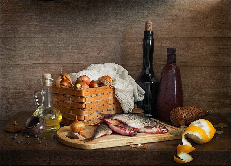 Fish on Wooden Board