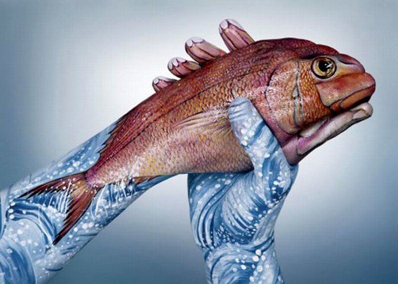 Fish Painted on Hand
