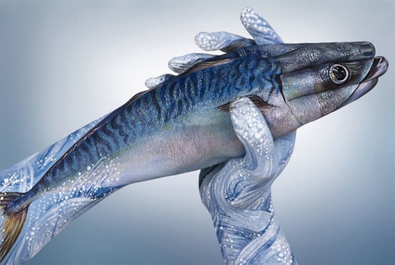 Fish Painted on Hands