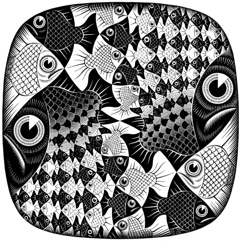 Fish pattern optical illusion