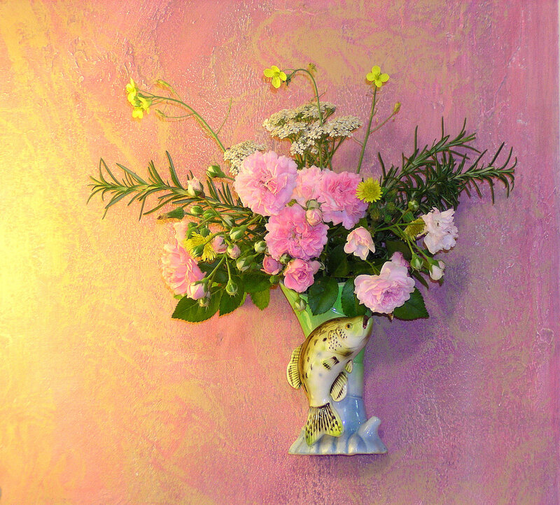 Fish-shaped Vase with Flowers