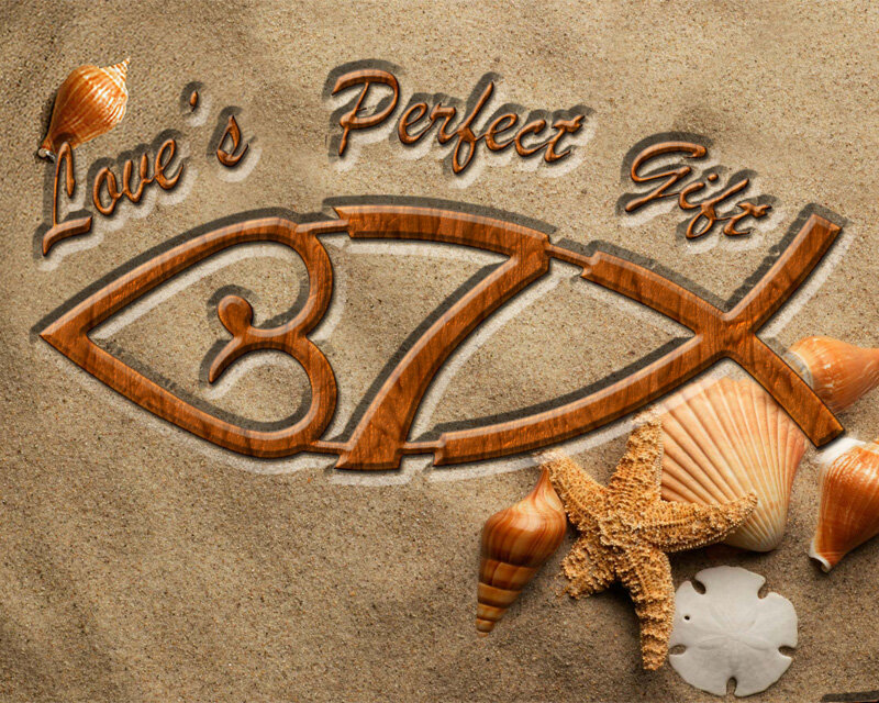Fish Symbol on Sand